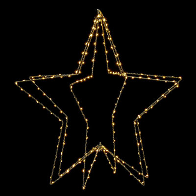 Latitude Run® 300 lights Warm White Twinkle LED Five Point Star Steel Wire Silhouette Light.