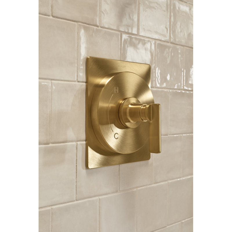 Castia by Studio McGee Rite-Temp Valve Trim, Vibrant Brushed Moderne Brass