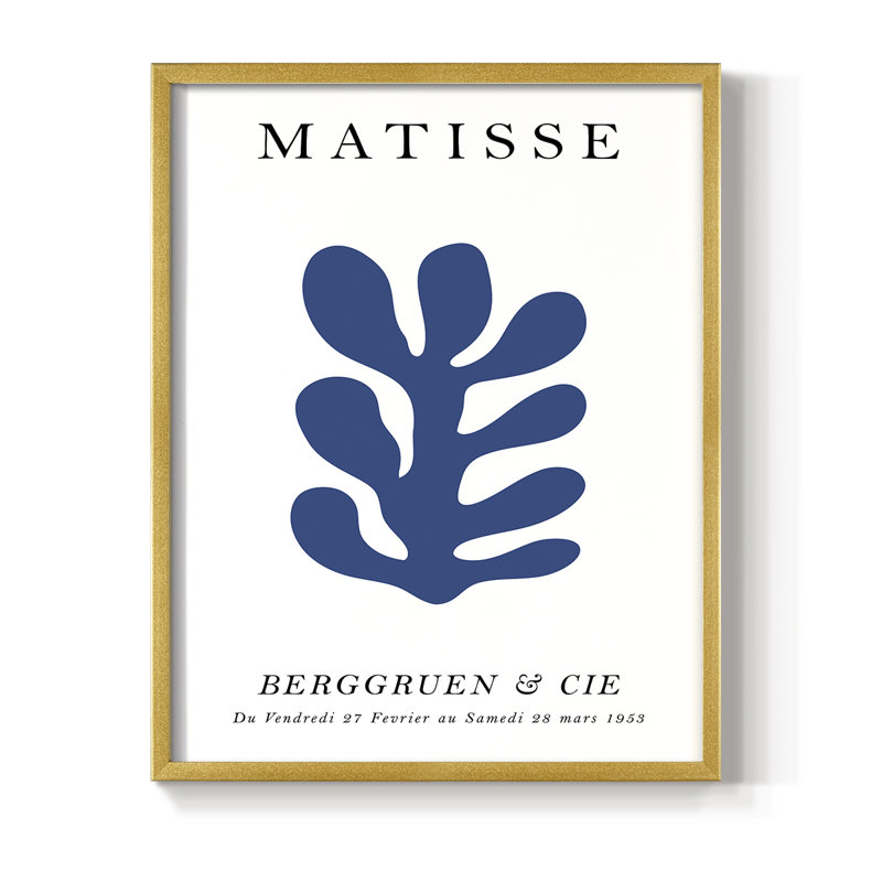 Matisse CCXCV III, reproduction d'art encadrée - bois massif, H 10 po x l 8 po, Or