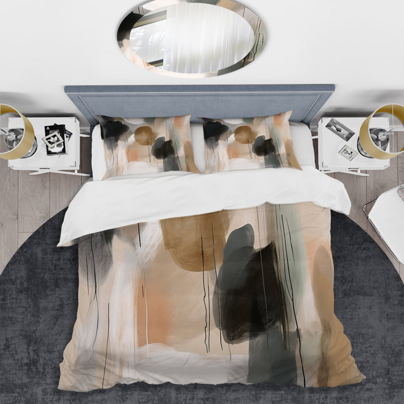 Peinture d'un ensemble de housse de couette en microfibre / polyester, Housse de couette pour très grand lit et 2 très