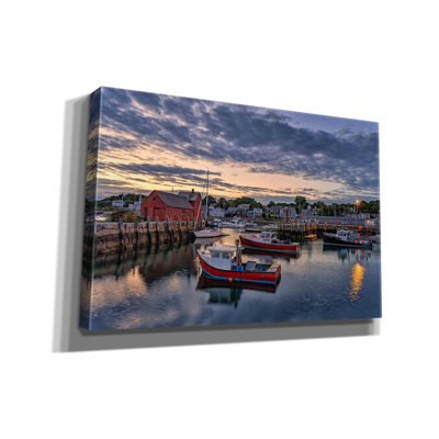 'Dawn In The Harbor' by Rick Berk Canvas Wall Art