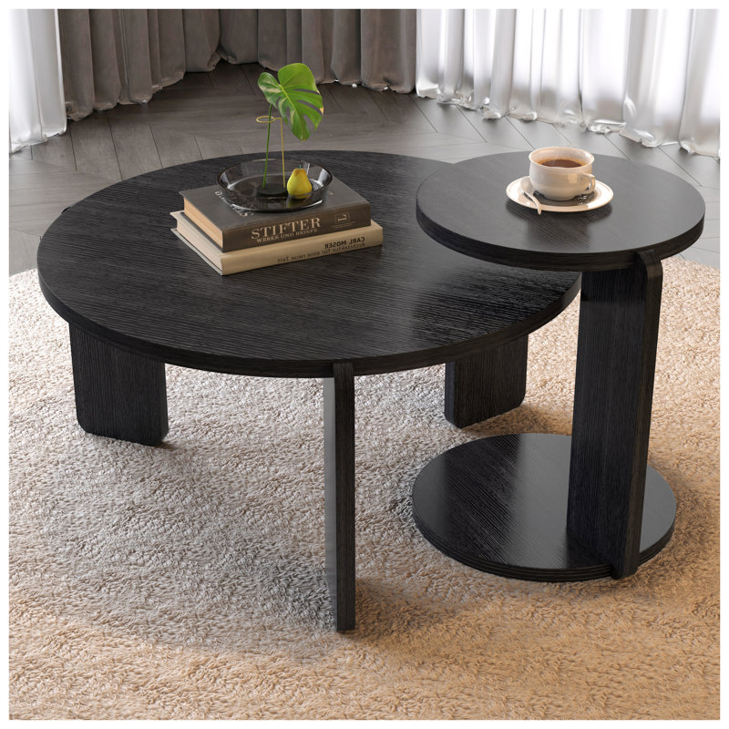Ensemble de tables basses Modern Modern, Noir, H 20,04 po x l 32,68 po x P 32,68 po