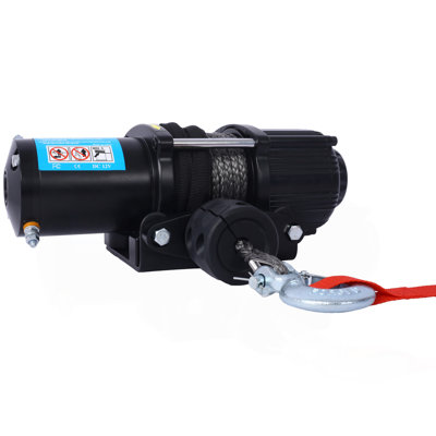 3500 Lb Winch ATV UTV Electric Winch,12V Waterproof Winch Synthetic Rope Trailer Electric Winch With Wired Remote And Wireless Remote For ATV UTV Towing,Boat,Off-Road
