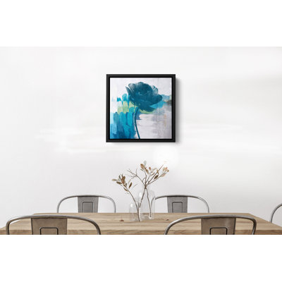 «The Blue Breeze» par Irena Orlov, reproduction d'art sur toile encadrée à motif floral bleu et vert