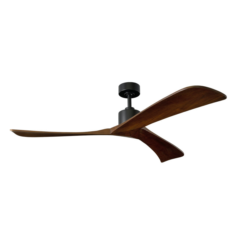 Forester Smart Ceiling Fan, Black with Walnut Blades, 60"