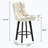 Modern  Swivel Bar Stools Velvet Barstools Button Tufted Bar Stools Rivet Trim Bar Stools for Kitchen Island,Bistro, with Metal Pull Ring Sturdy Footrest Large Backrest for Home Bar-759074644-759074634
