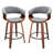 Devlin Linen Fabric Upholstered Swivel Mid-Century Stool-674628397