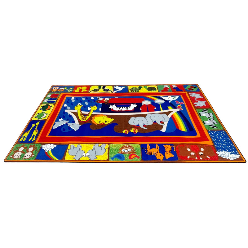 Tapis d'école du dimanche « Arche de Noé » de KidCarpet.com, rectangle de 183 x 260 cm, Rectangle 6 pi x 8 pi 6 po