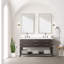 Meuble-lavabo double en chêne brun avec plateau en quartz blanc-274380185-274380191