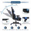 Blue Elephant Adjustable Reclining Faux Leather Swiveling PC & Racing Game Chair with Footrest-294567673
