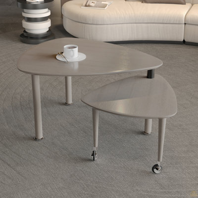 360 Degree Rotatable Modern Coffee Table, Solid Wood Legs With Simply Assemble Cocktail Table
