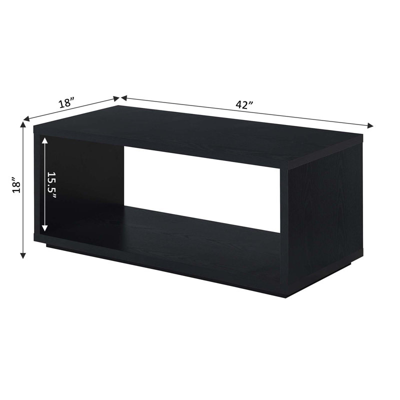 Table basse avec rangement Albury, Noir