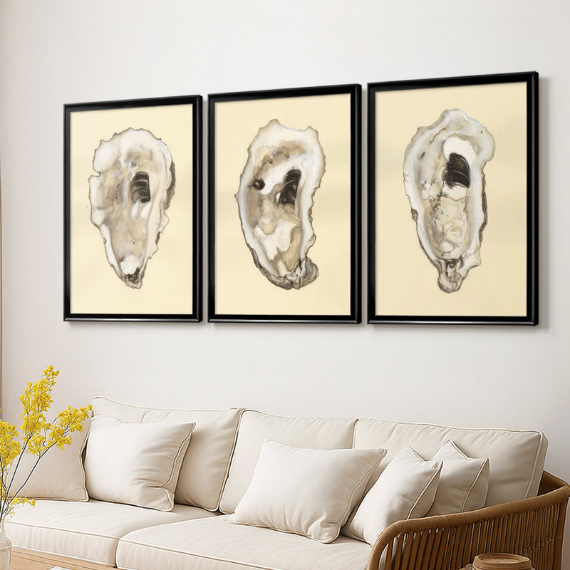 Toile sépia Oysters I, Noir, H 21 po x l 30 po