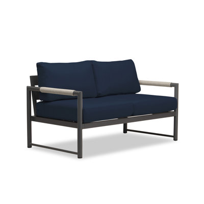 Obaida 57'' Wide Powder Coated Aluminum Loveseat with Cushions