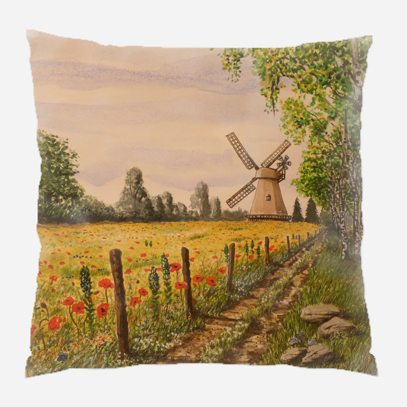 Outdoor Reversible Throw Pillow, Microsuede, Indoor