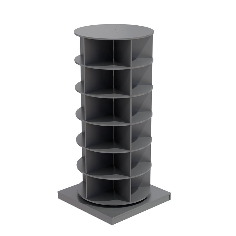 Grey 360 Rotating Shoe Cabinet 6 Layers