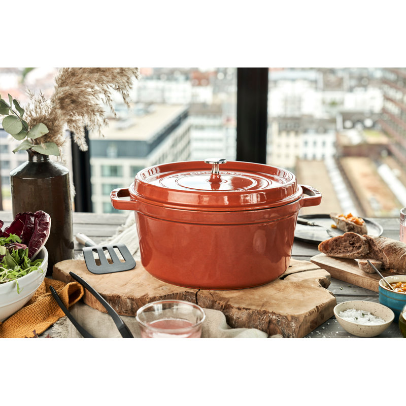 Four néerlandais en fonte Staub fabriqué à la main en France, Orange brûlé, 7 pintes