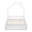 Lit double rustique en bois blanc avec garde-corps