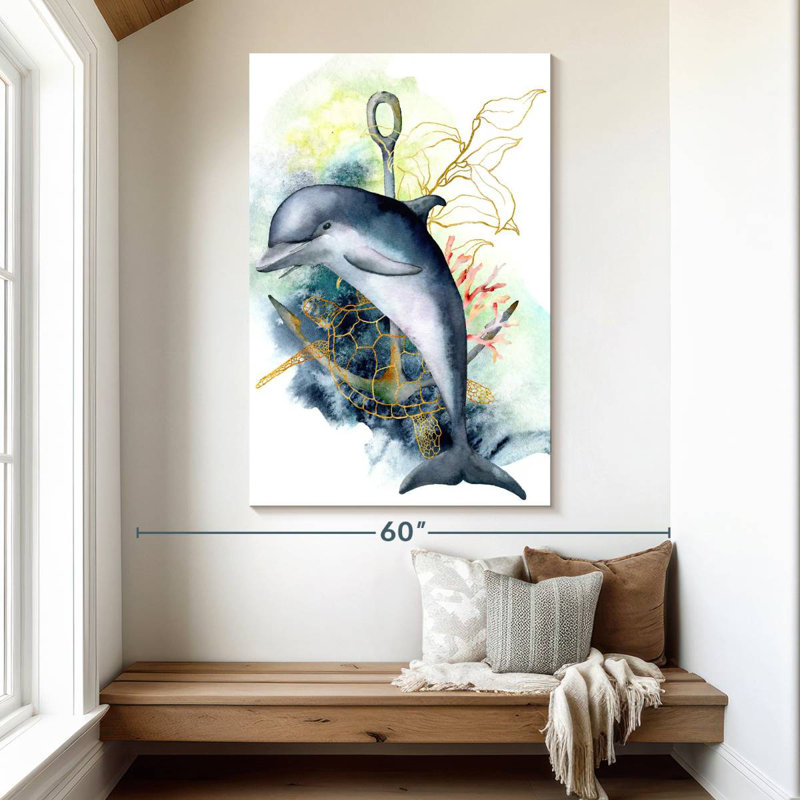 Brampt Dolphin Underwater, 51" H x 34" W