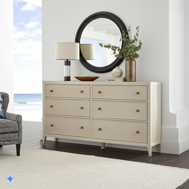 Avaline Carmen 6 - Drawer Dresser, White Oak