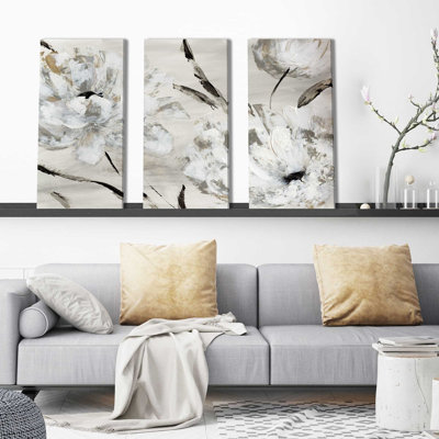 706-8021 " Misty Morning Blooms " by Katrina Craven 3 - Pieces Painting Print