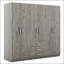 Armoire 6 portes en bois avec tiroirs spacieux pour un rangement efficace dans la chambre à coucher et un design moderne