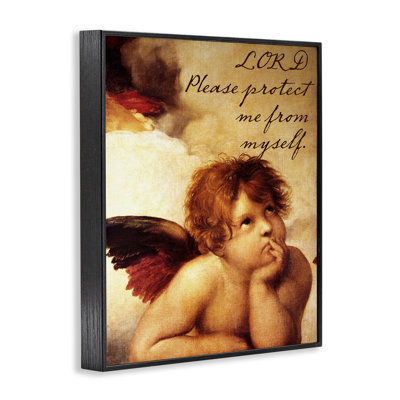 Lord Protect Me with Cherub Framed Giclee, design by Sophie 6