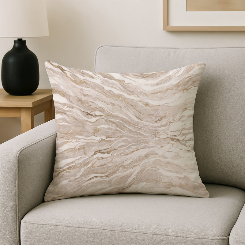 Coussin décoratif intérieur et extérieur Modern, Gris abstrait 257, Carré 18 po