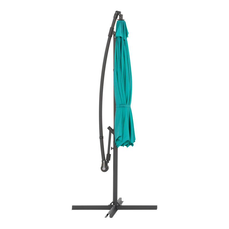 Parasol en porte-à-faux 9 pi 6 po Akosha, Bleu turquoise
