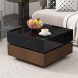 Versatile Rotating Coffee Table with Drawers and Sturdy Construction
