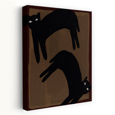 Chat noir effrayant, reproduction d'art moderne