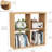 Modern Minimalist 4-Cube Open Shelving Unit, Low-Profile Engineering Timber Bookcases for Bedroom & Living Room-430734846