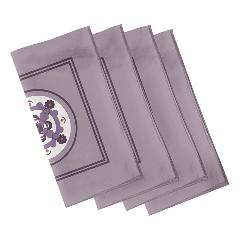 Ensemble de serviettes 4 pièces Souihla, L 18 po x L 18 po, Mauve / Mauve
