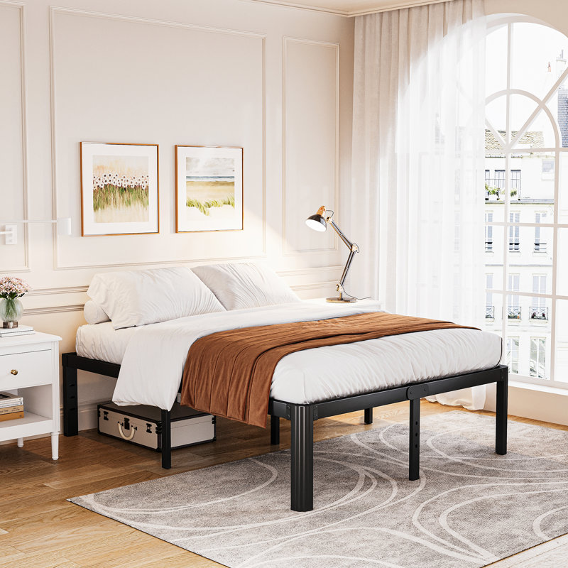 Jalyna Heavy Duty 14'' Metal Bed Frame with Round Corners, Box Spring Not Required, Noise Free, California King