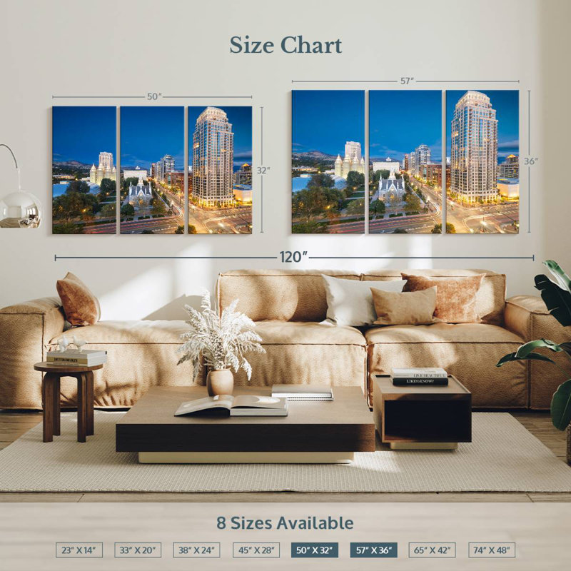 Paysage urbain de Salt Lake City, H 36 po x l 57 po
