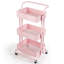 Chariot utilitaire de rangement roulant en métal à 3 niveaux-46773505