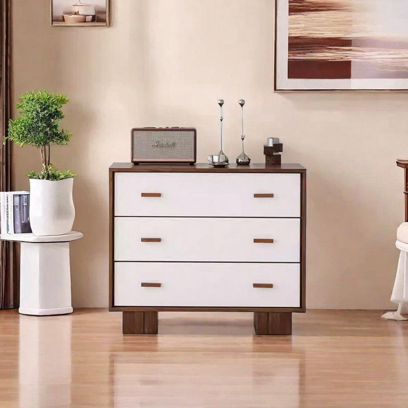 Commode simple à tiroirs de style nordique, Brun