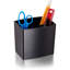 Porte-crayons, large, 3 compartiments, noir