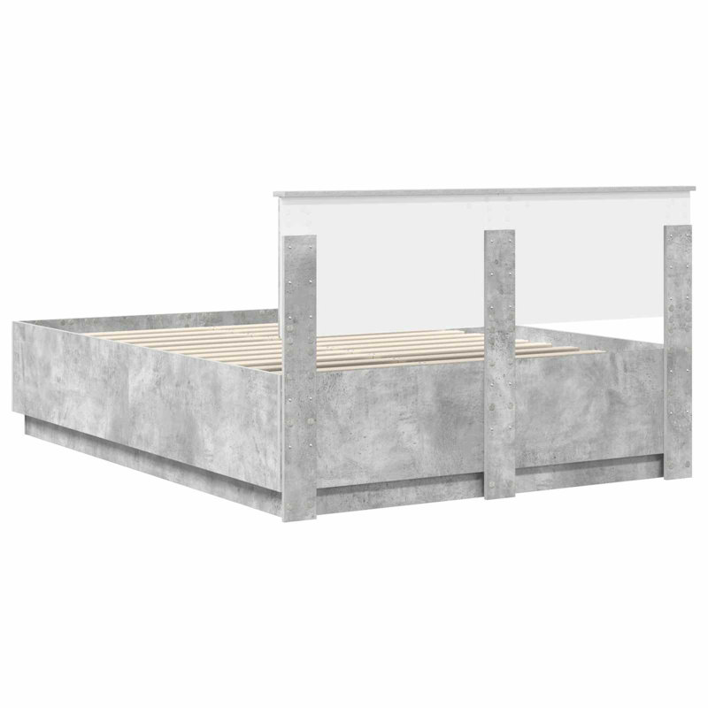 Bed, Concrete Grey, European Kingsize (160 x 200 cm)