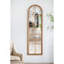 Miroir demi-rond allongé 24 po x 79 po avec fenêtre décorative en bois de sapin massif de style classique