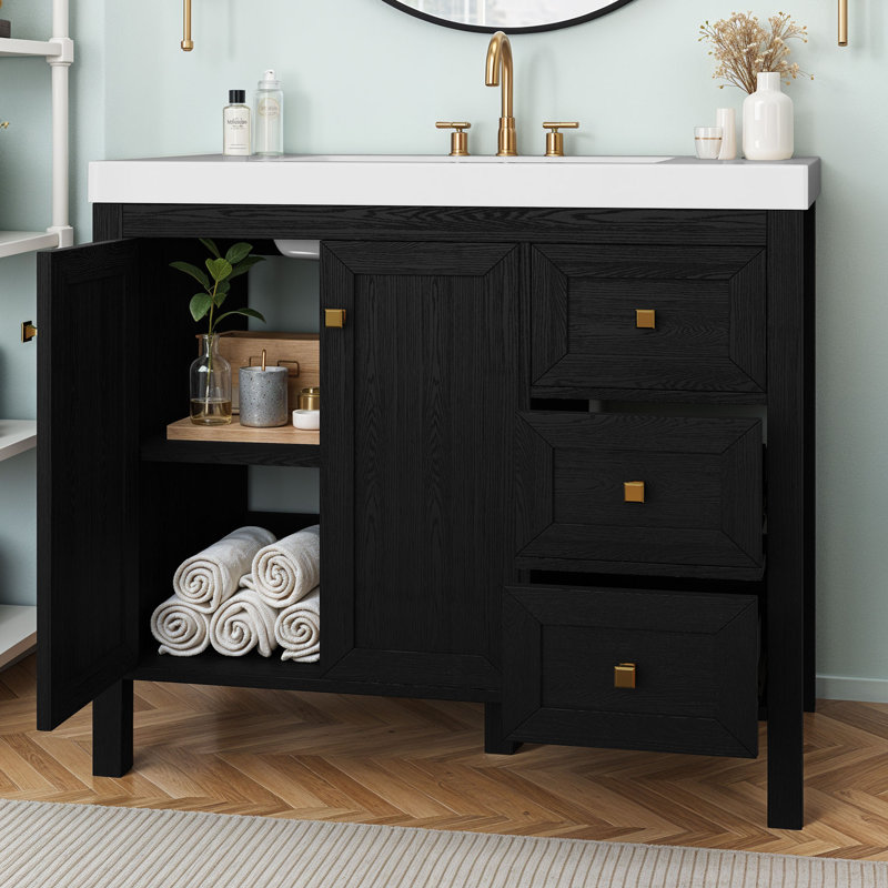 Meuble-lavabo de salle de bain 42 po avec lavabo Edrosie Inc, Noir