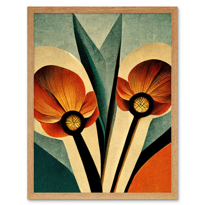 Flower Illustration Art Deco Tulips - Print