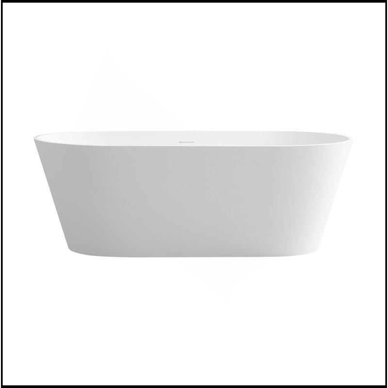 Baignoire de trempage à surface solide de 63 pouces, durable et facile à nettoyer avec une finition non poreuse