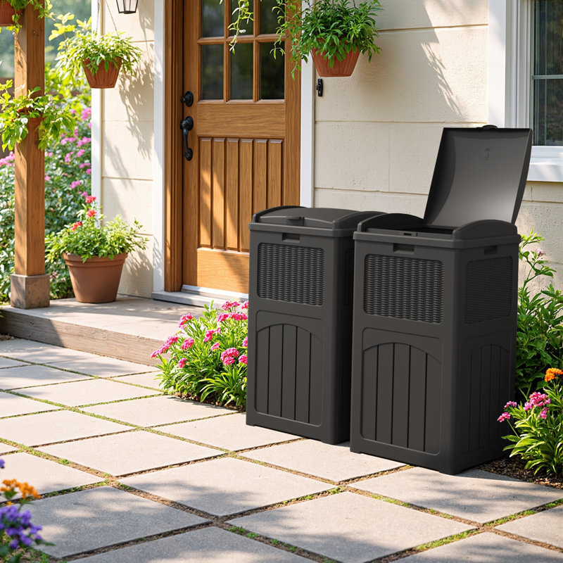 Ensemble de 2 poubelles 35 gallons, Noir