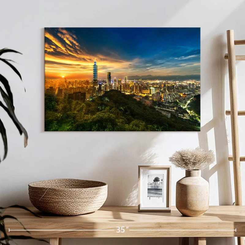 Sireci Taipei Cityscape Sunset, 16" H x 24" W
