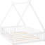 Lit double confortable avec garde-corps et structure de tente en blanc - Construction élégante-1090958424