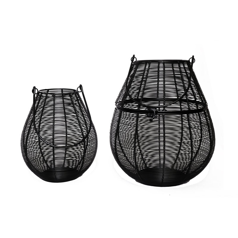Metal Floor Lantern, Black