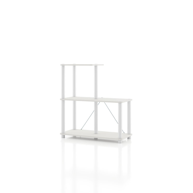 Terzenbach Open Display Compartment Ladder Storage Shelving, (3 Shelves) 30.11"H x 27.55"W x 12"D, White