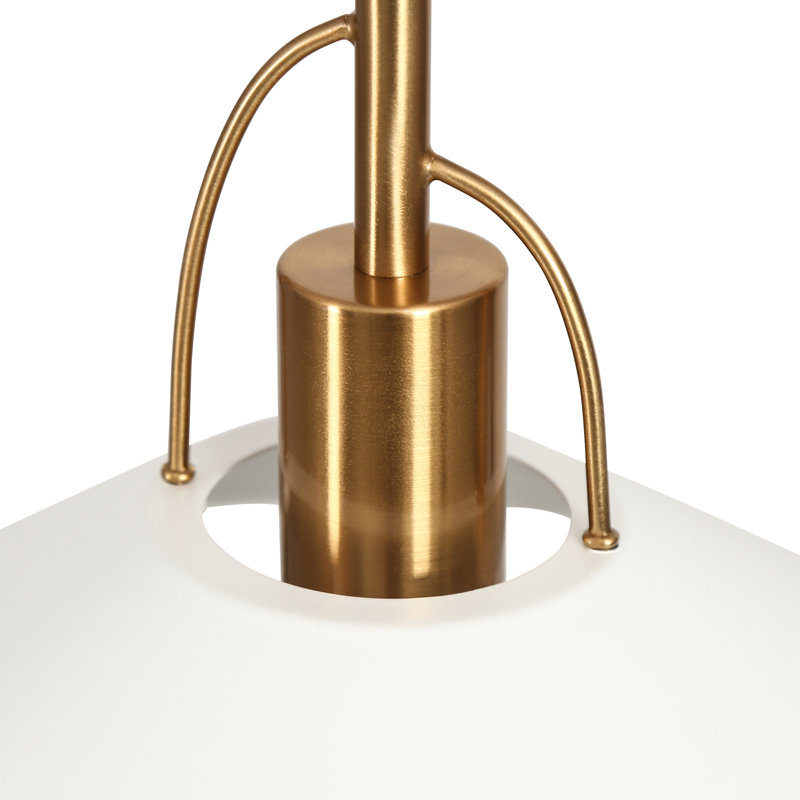 Tilda 1 - Light 14" Wide Electroplated Brass Single Pendant, White