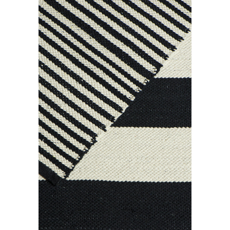 Hiren cm Striped Cotton Hand Knotted Area Rug, Rectangle 60 x 110cm